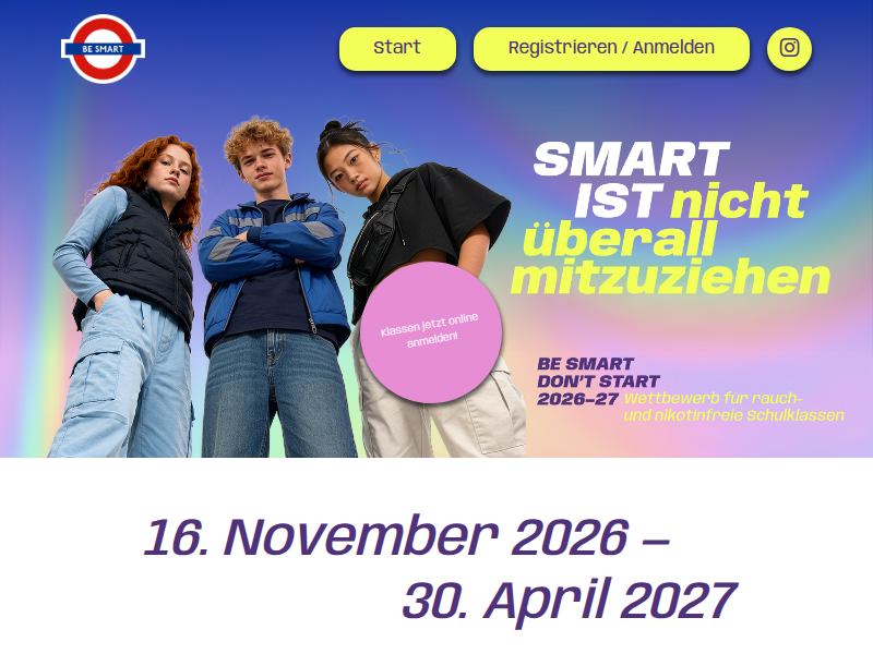 Be Smart – Don't Start | Der Wettbewerb für rauchfreie Schulklassen