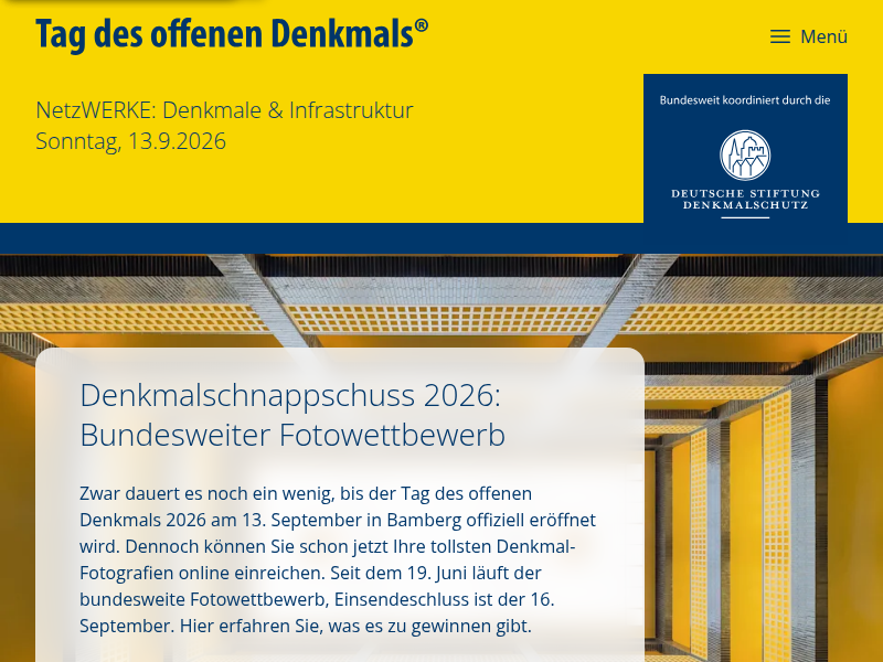 Motto zum Tag des offenen Denkmals 2026 | Tag des offenen Denkmals®