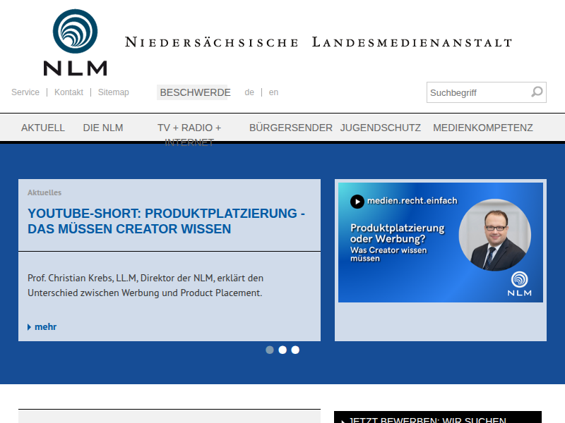 www.nlm.de: Prominente Laudatoren beim NIEDERSÄCHSISCHEN MEDIENPREIS 2016!