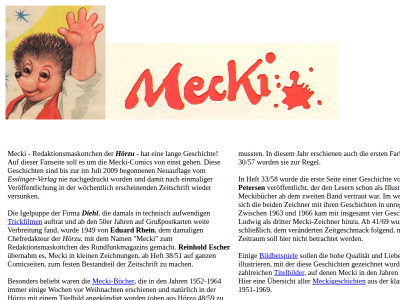 Die Mecki-Bücher erschienen ursp