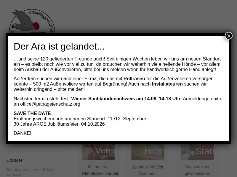 Project „Bird Watch“ (seit 2004) – Arbeitsgemeinschaft Papageienschutz