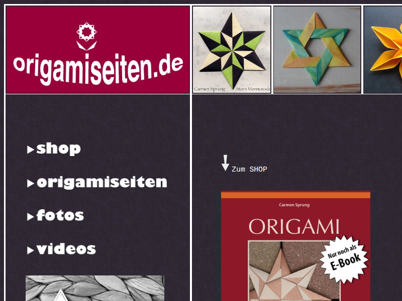 origamiseiten, Startseite