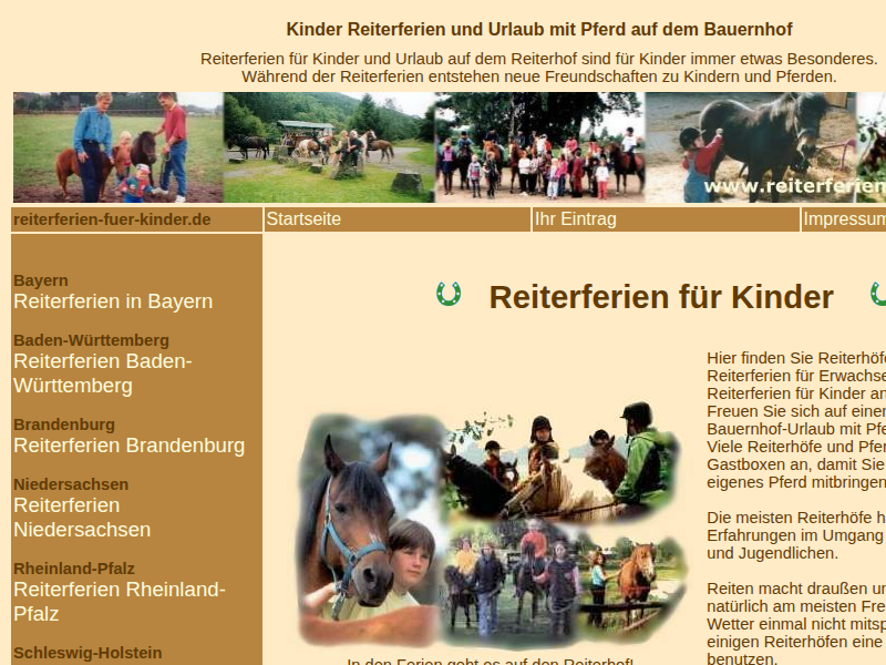 Reiterferien für Kinder - Urlaub mit Pferd auf dem Reiterhof - Kinderreiterferien