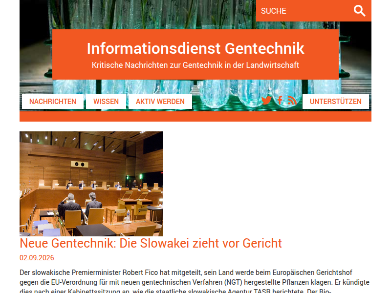 Alle Nachrichten des Infodienst Gentechnik
