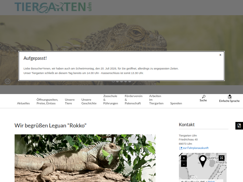 Tiergarten Ulm - Unsere Geschichte