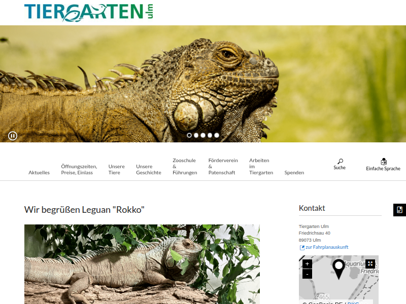 Tiergarten Ulm - Startseite