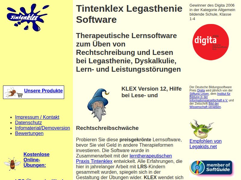 Tintenklex Legasthenie Software , Handbuch Vokabeltrainer, Basisversion
