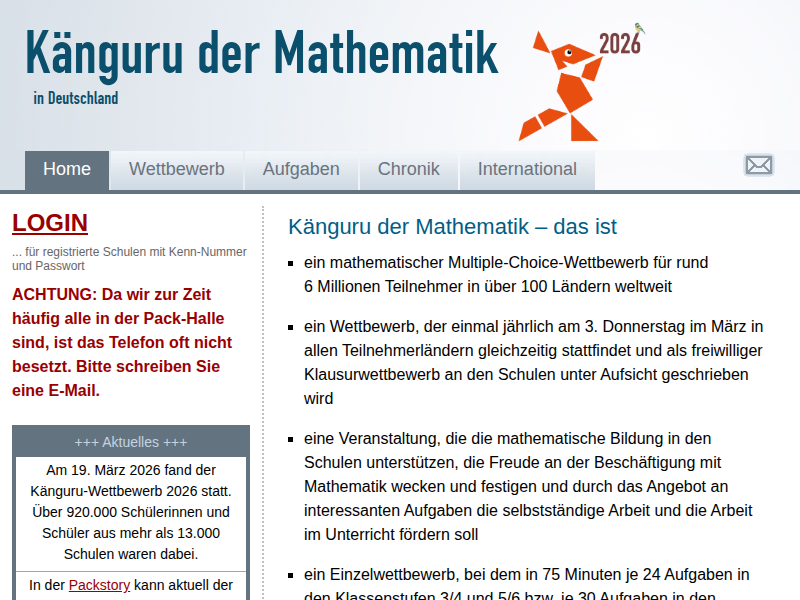 Känguru der Mathematik e.V. | International