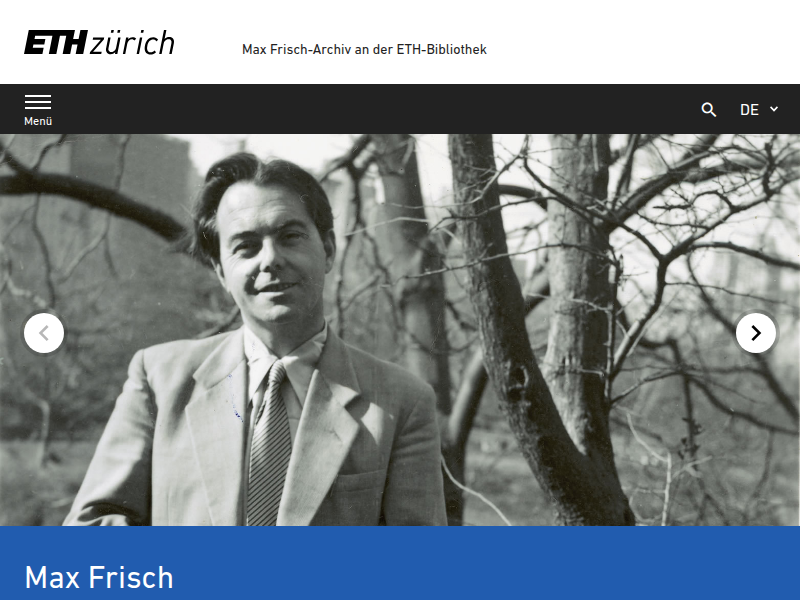 Biografie – Max Frisch-Archiv an der ETH-Bibliothek | ETH Zürich