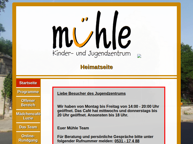 KJZ Mühle: Freizeitbereich