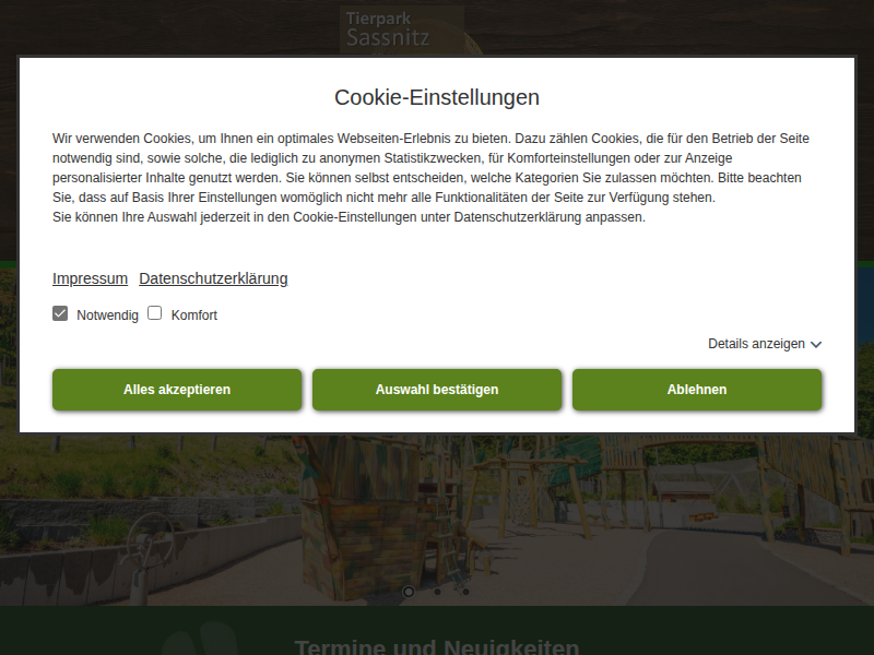 Tierpark Sassnitz - Startseite