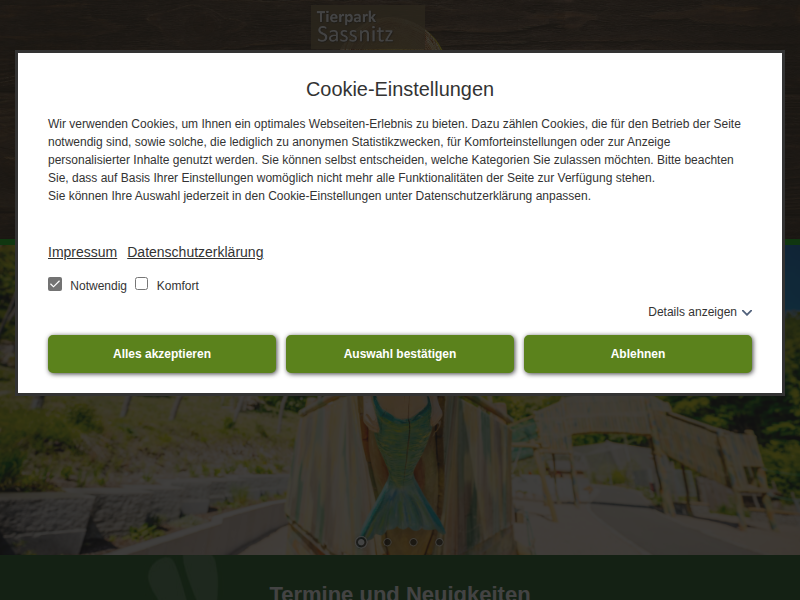 Tierpark Sassnitz - Zeiten & Preise