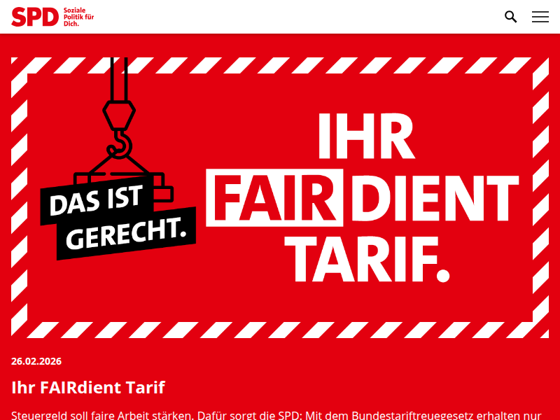 SPD.de: 12 Euro Mindestlohn als Zeichen des Respekts