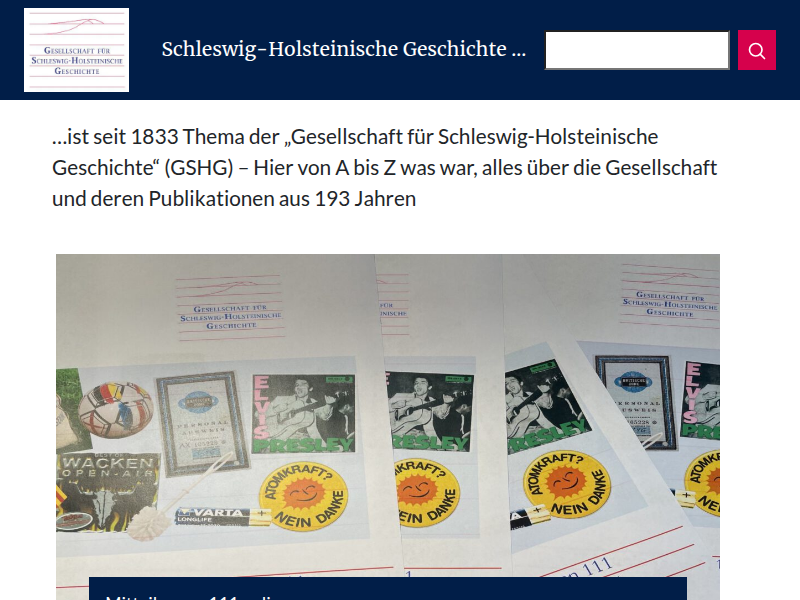 Eiszeitland – Gesellschaft für Schleswig-Holsteinische Geschichte