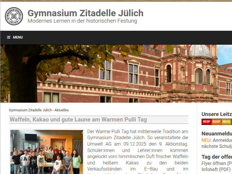 Der Biber fühlt sich in der Zitadelle heimisch | Gymnasium Zitadelle Jülich