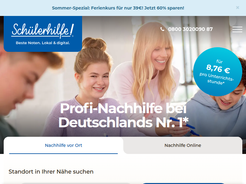 Nachhilfe Braunschweig ab 8,76 € ⇒ Mathe, Deutsch, Englisch & Co. | Schülerhilfe